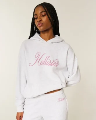 Hoodie oversized com logótipo brilhante