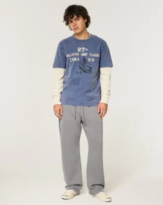 Jeans largos com logótipo gráfico