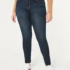 Leggings de ganga com cintura alta e lavagem escura