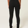 Leggings de ganga pretas de cintura alta