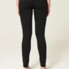Leggings de ganga pretas de cintura alta