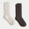 Meias caneladas, 2 pares