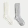 Meias caneladas, 2 pares