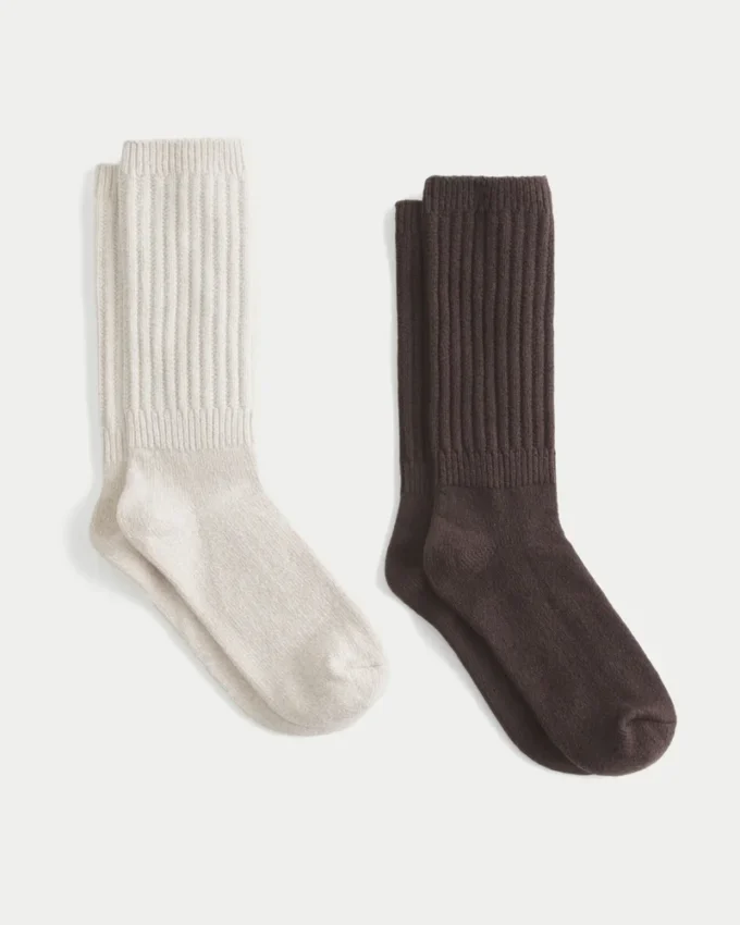 Meias caneladas, 2 pares