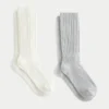 Meias caneladas, 2 pares