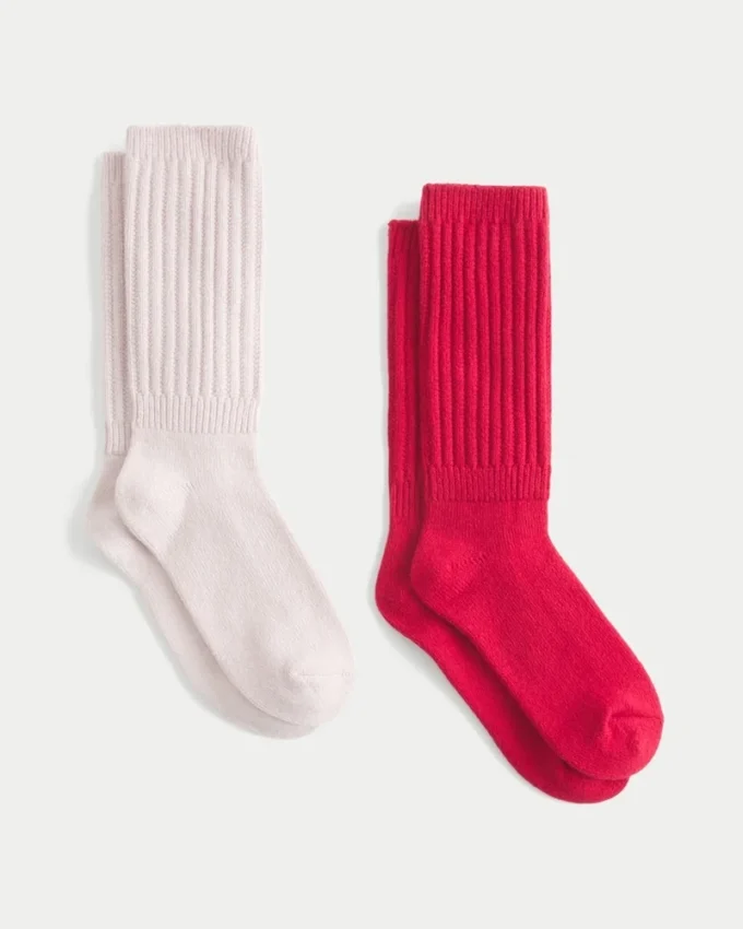 Meias caneladas, 2 pares
