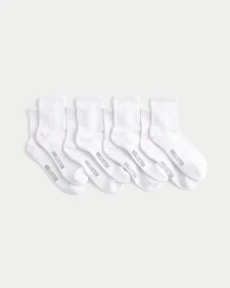 Meias com logótipo Quarter-Crew, 4 pares
