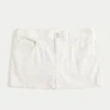 Mini-saia-calça de cintura baixa em sarja brilhante com padrão borboleta Mini-saia-calça de cintura baixa em sarja brilhante com padrão borboleta