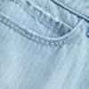 Mini-saia-calça de ganga com riscas e cintura baixa Mini-saia-calça de ganga com riscas e cintura baixa