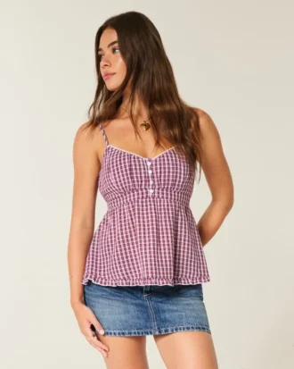 Mini-saia-calça de ganga com tachas e cintura baixa