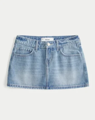 Mini-saia-calça de ganga de cintura baixa
