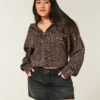 Mini-saia-calça de ganga de cintura baixa