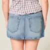 Mini-saia-calça de ganga de cintura baixa