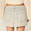 Mini-saia-calça de ganga de cintura baixa Mini-saia-calça de ganga de cintura baixa
