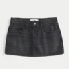Mini-saia-calça de ganga de cintura baixa