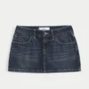 Mini-saia-calça de ganga de cintura baixa Mini-saia-calça de ganga de cintura baixa
