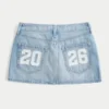 Mini-saia-calça de ganga de cintura baixa Classe de ’26