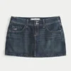 Mini-saia-calça de ganga escura de cintura baixa