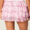 Mini-saia-calça em chiffon com camadas Mini-saia-calça em chiffon com camadas