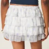 Mini-saia-calça em chiffon com camadas Mini-saia-calça em chiffon com camadas