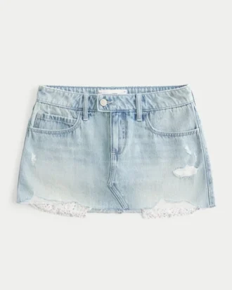 Mini-saia-calça em ganga