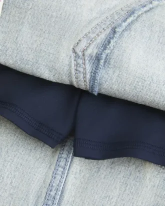 Mini-saia-calça em ganga