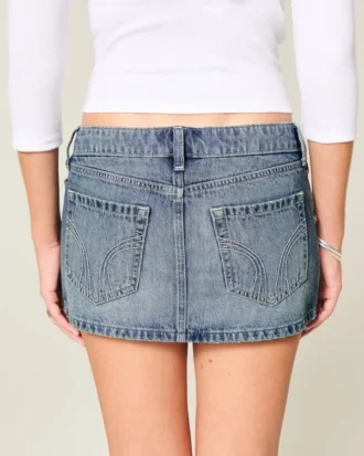 Mini-saia-calça em ganga