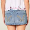 Mini-saia-calça em ganga