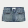 Mini-saia-calça em ganga Mini-saia-calça em ganga