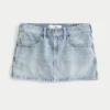 Mini-saia-calça em ganga clara