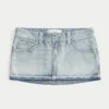 Mini-saia-calça em ganga de cintura ultra baixa
