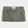 Mini-saia-calça em sarja Mini-saia-calça em sarja