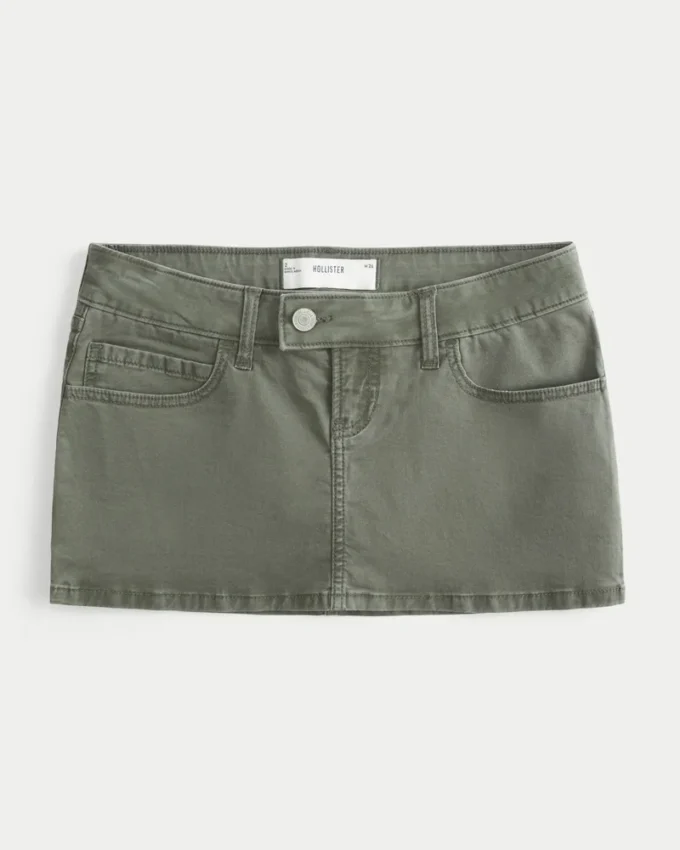 Mini-saia-calça em sarja Mini-saia-calça em sarja