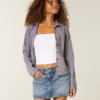 Mini-saia-calça jeans com bolso bordado em forma de estrela Mini-saia-calça jeans com bolso bordado em forma de estrela