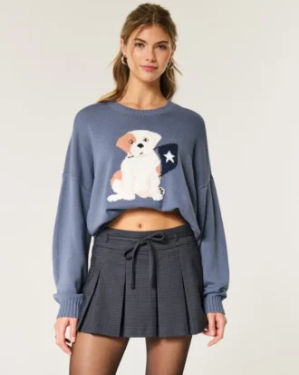 Mini-saia-calça plissada de cintura média