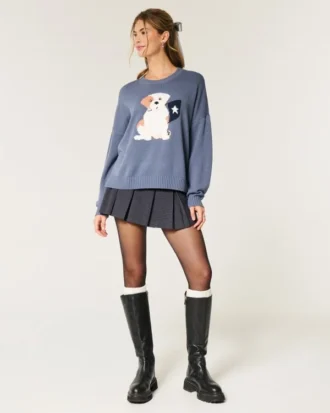 Mini-saia-calça plissada de cintura média