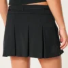 Mini-saia-calça plissada de cintura média