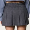 Mini-saia-calça plissada de cintura média Mini-saia-calça plissada de cintura média