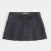 Mini-saia-calça plissada de cintura média Mini-saia-calça plissada de cintura média