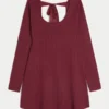 Mini vestido babydoll com laço nas costas
