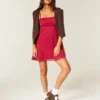 Mini vestido babydoll em chiffon