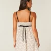 Mini vestido babydoll em chiffon