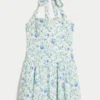 Mini vestido com cintura descida e alças