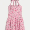 Mini vestido com cintura descida e alças