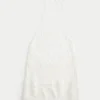 Mini vestido com decote halter estilo croché Mini vestido com decote halter estilo croché