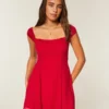 Mini vestido em chiffon flocado
