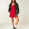 Mini vestido em chiffon flocado