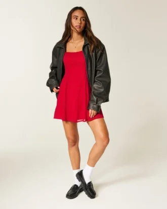 Mini vestido em chiffon flocado