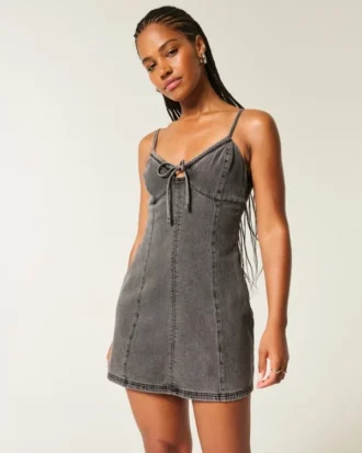 Mini vestido em ganga