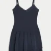 Mini vestido em malha com camadas